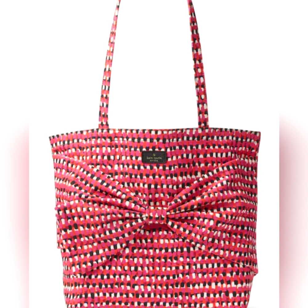 Kate Spade pink pattern canvas tote new without tags